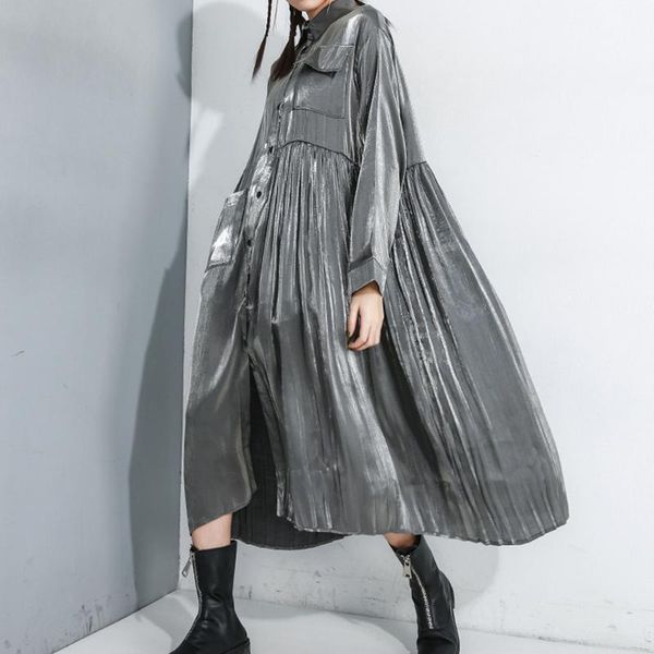 casual dresses bf chic style dress women long sleeve lapel collar loose oversize midi female spring clothes 2021, Black;gray
casual dresses bf chic style dress women long sleeve lapel collar loose oversize midi female spring clothes 2021, Black;gray
