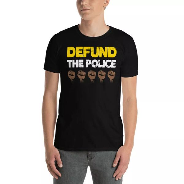 defund police silence is consent strong shirt, White;black