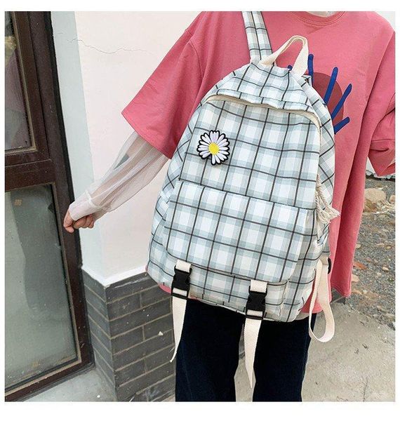 backpack small fresh daisy flower student plaid canvas sen vintage sense of girls college style versatile schoolbag
backpack small fresh daisy flower student plaid canvas sen vintage sense of girls college style versatile schoolbag