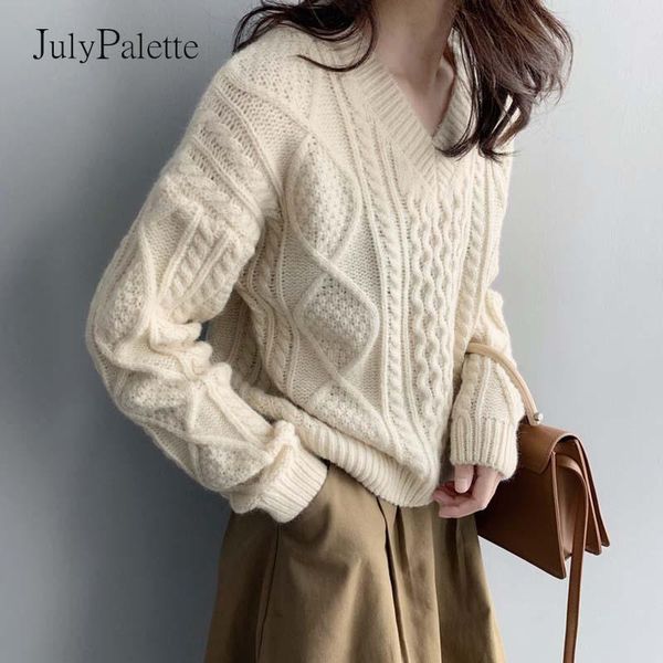 julypalette v-neck geometric pattern knitted sweater casual long sleeve women's pullover autumn winter solid women 2021 sweaters, White;black
julypalette v-neck geometric pattern knitted sweater casual long sleeve women's pullover autumn winter solid women 2021 sweaters, White;black