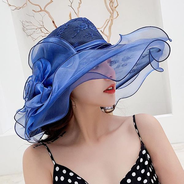 lace uv shade ladies summer temperament edge travel versatile sun hat for women wide brim hats, Blue;gray
lace uv shade ladies summer temperament edge travel versatile sun hat for women wide brim hats, Blue;gray