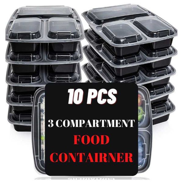 meal prep containers 10 pack 3 compartment with airtight lids plastic storage bento box bpa reusable lunch boxes disposable take o out
meal prep containers 10 pack 3 compartment with airtight lids plastic storage bento box bpa reusable lunch boxes disposable take o out