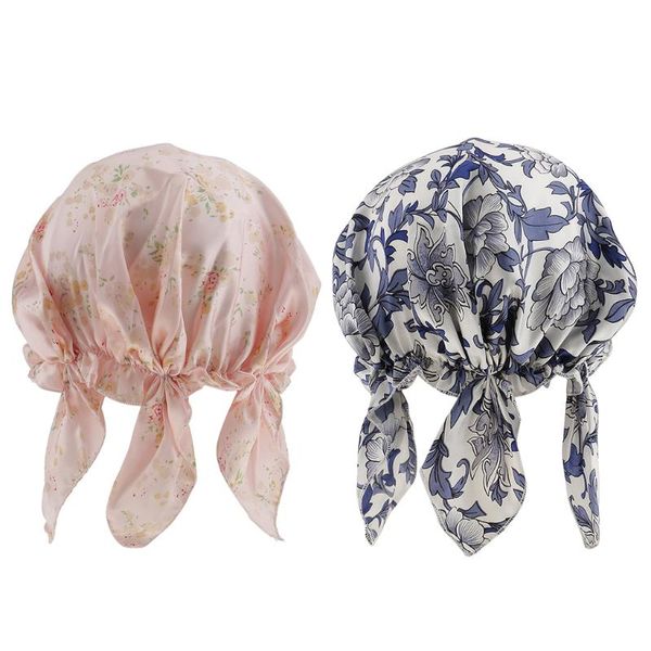 shower caps pure silk bonnet night sleep head wrap stretch cover flower beanie hat 
shower caps pure silk bonnet night sleep head wrap stretch cover flower beanie hat