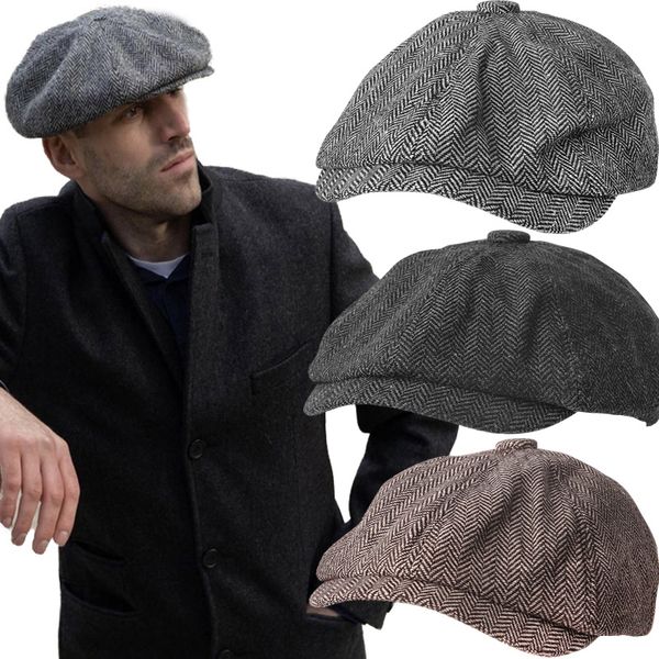 men casual stripe wool beret hat british style classic retro newsboy hats spring and autumn universal cap leisure sports sun cap, Blue;gray
men casual stripe wool beret hat british style classic retro newsboy hats spring and autumn universal cap leisure sports sun cap, Blue;gray