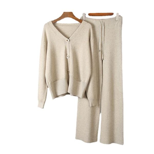 women's two piece pants 2 pieces knitted sets women tracksuit v neck cardigan & high waist loose soft chic sweater outwear lady, White
women's two piece pants 2 pieces knitted sets women tracksuit v neck cardigan & high waist loose soft chic sweater outwear lady, White