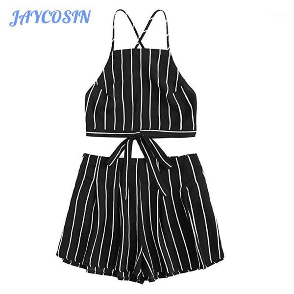 women set clothing stripe print sleeveless cami crop and shorts tracksuit summer black white e11 two piece dress
women set clothing stripe print sleeveless cami crop and shorts tracksuit summer black white e11 two piece dress
