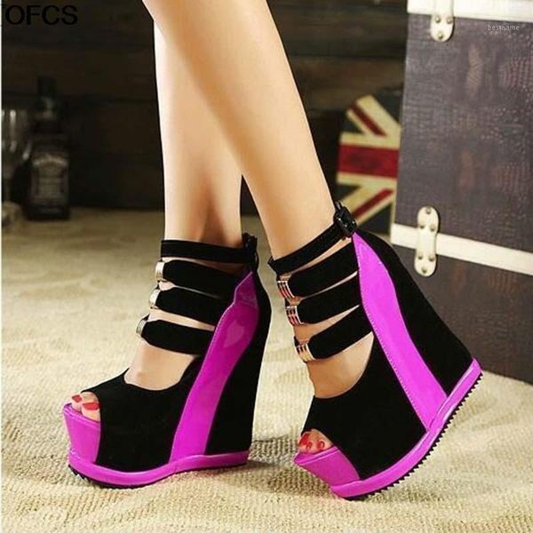 sandals summer women mixed colors platform shoes thick soles wedges high heel 14cm peep toe1, Black
sandals summer women mixed colors platform shoes thick soles wedges high heel 14cm peep toe1, Black
