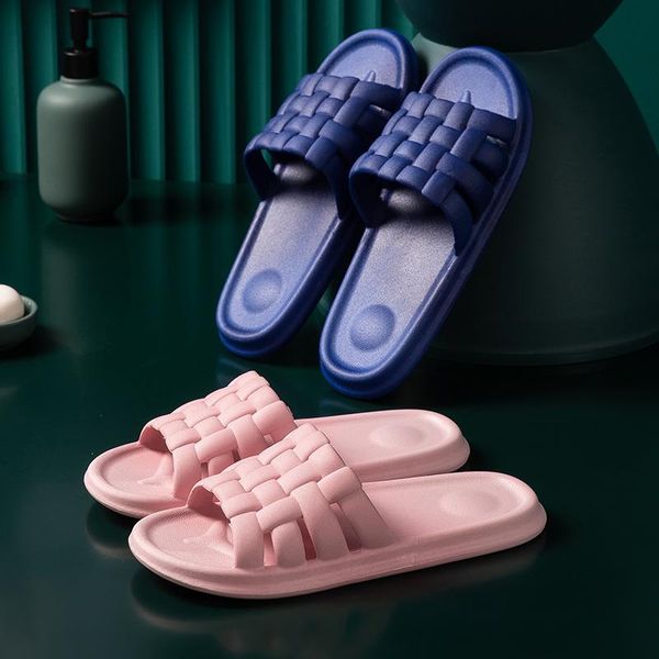 summer slippers women men bathroom shower slipper soft pvc couples home floor shoes female male indoor platform slides, Black