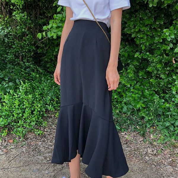 skirts mozuleva 2021 spring summer women high elastic waist vintage elegant trumpet female fashionable pleated midi skirt, Black
skirts mozuleva 2021 spring summer women high elastic waist vintage elegant trumpet female fashionable pleated midi skirt, Black