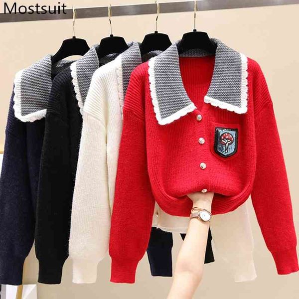 single-breasted knitted women cardigans sweaters winter mushroom sequins long sleeve turn-down collar ladies jumers 210514, White;black
single-breasted knitted women cardigans sweaters winter mushroom sequins long sleeve turn-down collar ladies jumers 210514, White;black