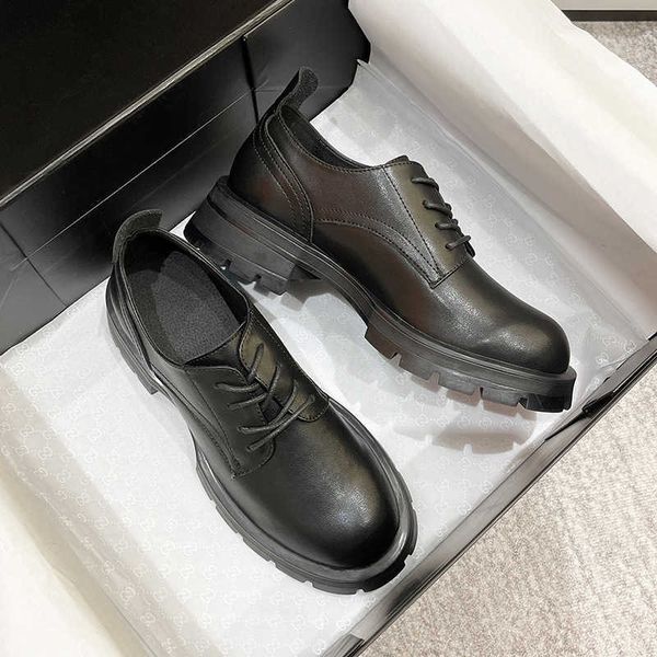 british style small leather sho women's lace up in autumn 2021 thick soled increased heel black single
british style small leather sho women's lace up in autumn 2021 thick soled increased heel black single