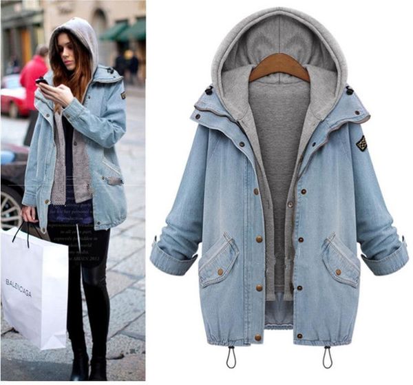 women's jackets 2ps winter women warm collar hooded long coat jacket denim trench parka outwear, Black;brown
women's jackets 2ps winter women warm collar hooded long coat jacket denim trench parka outwear, Black;brown