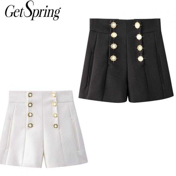 getspring women short black white all match high waist shorts vintage summer fashion 210601, White;black
getspring women short black white all match high waist shorts vintage summer fashion 210601, White;black
