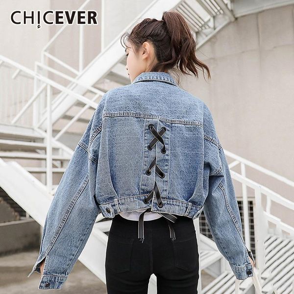 women's jackets chicever casual denim jacket for women lapel long sleeve lace up bowknot korean short female 2021 spring fashion clothe, Black;brown
women's jackets chicever casual denim jacket for women lapel long sleeve lace up bowknot korean short female 2021 spring fashion clothe, Black;brown