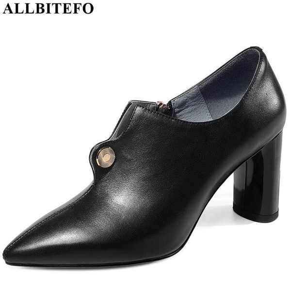 dress shoes allbitefo full genuine leather heels women heel office ladies size:33-43, Black
dress shoes allbitefo full genuine leather heels women heel office ladies size:33-43, Black