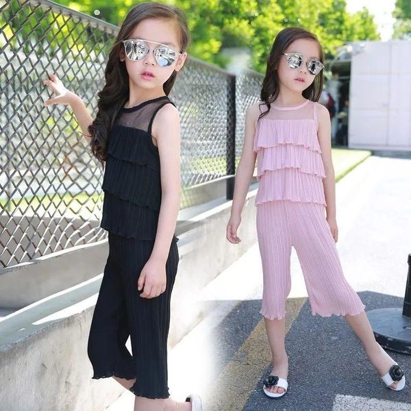 clothing sets girls summer pure color sleeveless suit 2021 korean childrens chiffon wide-leg pants two-piece, White
clothing sets girls summer pure color sleeveless suit 2021 korean childrens chiffon wide-leg pants two-piece, White