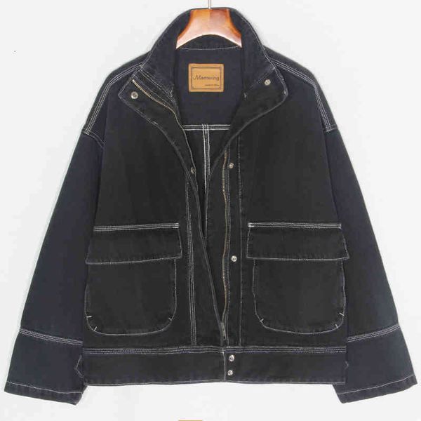 jacket autumn vintage black denim women loose big pocket stand collar long sleeve short jeans jacket coat female chaqueta mujer, Black;brown
jacket autumn vintage black denim women loose big pocket stand collar long sleeve short jeans jacket coat female chaqueta mujer, Black;brown