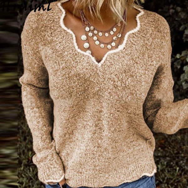 women's sweaters solid color plus size woman long sleeve wave collar knitted streetwear sweater women autumn casual bottoming, White;black
women's sweaters solid color plus size woman long sleeve wave collar knitted streetwear sweater women autumn casual bottoming, White;black