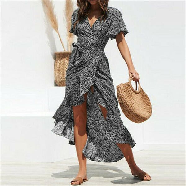 casual dresses holiday sundress women boho floral print wrapped long dress ladies beach party clothes short sleeve ruffle vestidos, Black;gray
casual dresses holiday sundress women boho floral print wrapped long dress ladies beach party clothes short sleeve ruffle vestidos, Black;gray
