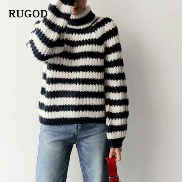 women's sweaters rugod vintage turtleneck striped sweater women 2021 autumn and winter loose knitted pullover pull femme hiver, White;black
women's sweaters rugod vintage turtleneck striped sweater women 2021 autumn and winter loose knitted pullover pull femme hiver, White;black