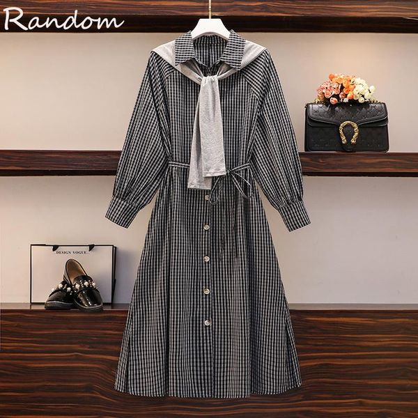 casual dresses women plus size vintage 90s shawl plaid party dress long sleeve 2021 autumn elegant single-breasted shirt fall big cloth, Black;gray
casual dresses women plus size vintage 90s shawl plaid party dress long sleeve 2021 autumn elegant single-breasted shirt fall big cloth, Black;gray