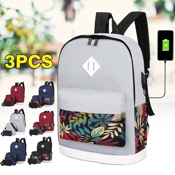 backpack 3-piece usb charging leaf printed decorative shoulder bag nylon casual school lapbags handbag for boys & girls
backpack 3-piece usb charging leaf printed decorative shoulder bag nylon casual school lapbags handbag for boys & girls