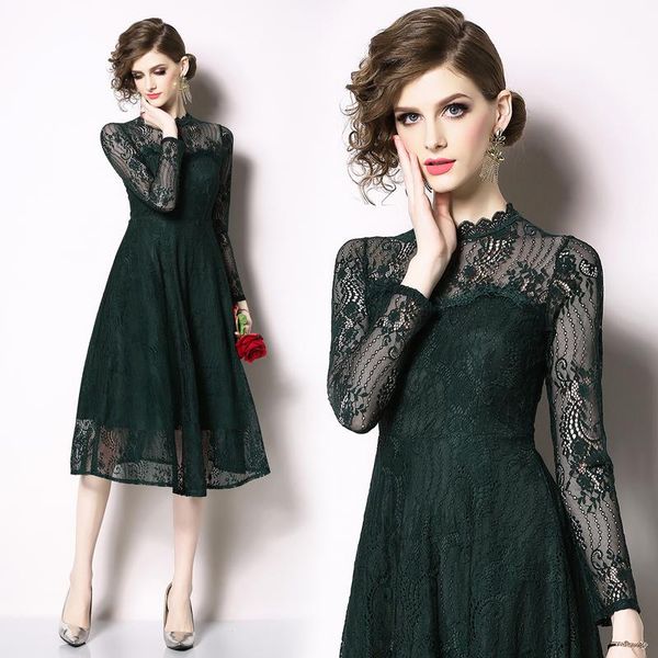 elegant vintage fashion women lace slim tunic high waist evening party dress lady long sleeve big swing black dresses casual, Black;gray
elegant vintage fashion women lace slim tunic high waist evening party dress lady long sleeve big swing black dresses casual, Black;gray