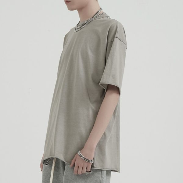 t shirts garment-washed cotton inside-out tee hip hop kanye short sleeve t-shirt relaxed fit, White 
t shirts garment-washed cotton inside-out tee hip hop kanye short sleeve t-shirt relaxed fit, White