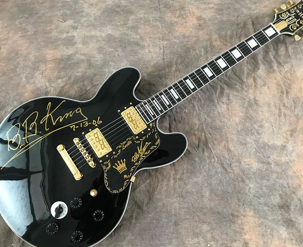 jazz electric guitar custom 80th anniversary b b king lucille matte black semi hollow body double output, gold hardware
jazz electric guitar custom 80th anniversary b b king lucille matte black semi hollow body double output, gold hardware