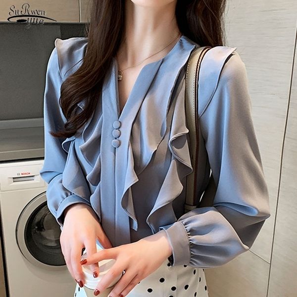 2021 spring fashion chiffon shirts women v-neck ruffles women long sleeve shirts women and blouses pullover blusas 10702 210317, White
2021 spring fashion chiffon shirts women v-neck ruffles women long sleeve shirts women and blouses pullover blusas 10702 210317, White