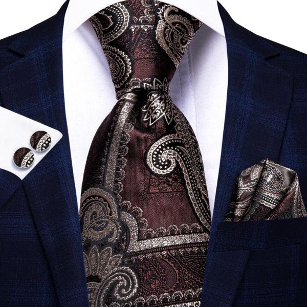 bow ties hi-tie brown ivory paisley silk wedding tie for men handky cufflink set fashion designer gift necktie business party, Black;gray
bow ties hi-tie brown ivory paisley silk wedding tie for men handky cufflink set fashion designer gift necktie business party, Black;gray
