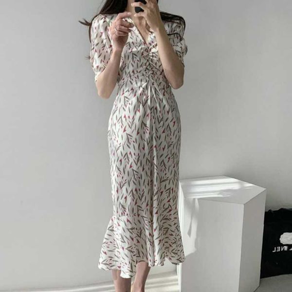 fashion summer dress korea women flowers v-neck puff sleeve high waist slim chiffon mermaid vestidos robe 210526, Black;gray
fashion summer dress korea women flowers v-neck puff sleeve high waist slim chiffon mermaid vestidos robe 210526, Black;gray