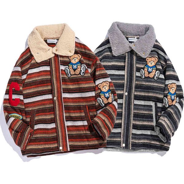 men's hoodies & sweatshirts vinage - men's winter warm jacket, striped harajuku street clothes, casual thick coat with pocket, in, Black
men's hoodies & sweatshirts vinage - men's winter warm jacket, striped harajuku street clothes, casual thick coat with pocket, in, Black