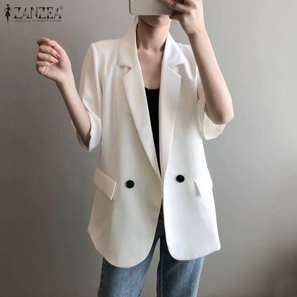 women's suits & blazers 2022 women summer coats stylish short sleeve casual single button blazer outwears female solid overcoats over, White;black
women's suits & blazers 2022 women summer coats stylish short sleeve casual single button blazer outwears female solid overcoats over, White;black