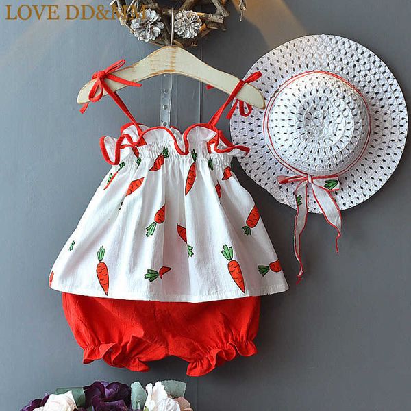 love dd&mm girls sets summer kid's wear girls cute fruit printed cotton tube straps shirt + shorts suit + hat 210715, White
love dd&mm girls sets summer kid's wear girls cute fruit printed cotton tube straps shirt + shorts suit + hat 210715, White