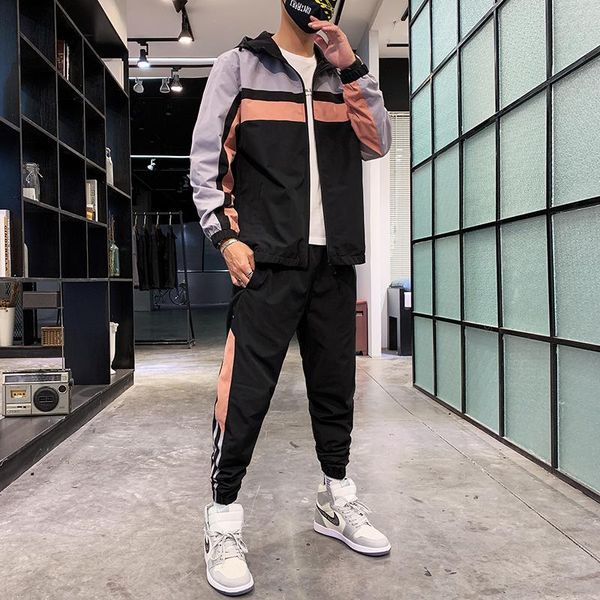 jogging clothing patchwork men sets casual sportswear suit spring autumn hip hop streetwear zipper jacket+pants drop, Black;red
jogging clothing patchwork men sets casual sportswear suit spring autumn hip hop streetwear zipper jacket+pants drop, Black;red