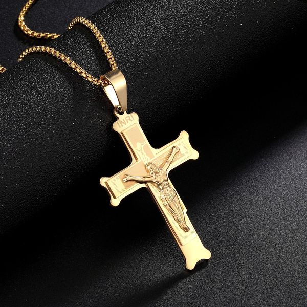 gold cross pendant necklace for women men hip hop cool accessory fashion jesus christian stainless steel chain gift, Silver
gold cross pendant necklace for women men hip hop cool accessory fashion jesus christian stainless steel chain gift, Silver