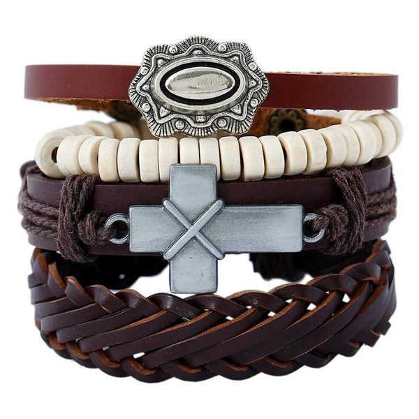 vintage 4pcs/set fashion handmade wood bead wrap cross charm femme homme male men leather bracelet for women jewelry bracelets, Golden;silver
vintage 4pcs/set fashion handmade wood bead wrap cross charm femme homme male men leather bracelet for women jewelry bracelets, Golden;silver