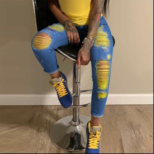 fashion ripped scratch denim women jeans trousers high waisted skinny pencil pants hollow out female, Blue
fashion ripped scratch denim women jeans trousers high waisted skinny pencil pants hollow out female, Blue