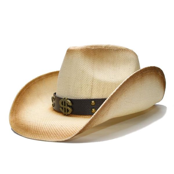 cloches luckylianji retro women's men's summer straw beach wide brim cowboy western cowgirl hat dollar sign leather band(58cm), Blue;gray
cloches luckylianji retro women's men's summer straw beach wide brim cowboy western cowgirl hat dollar sign leather band(58cm), Blue;gray