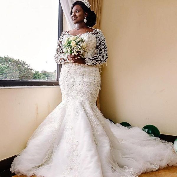 other wedding dresses luxury lace long sleeve beaded see-through round neck mermaid dress, bridal dinner dress, White
other wedding dresses luxury lace long sleeve beaded see-through round neck mermaid dress, bridal dinner dress, White