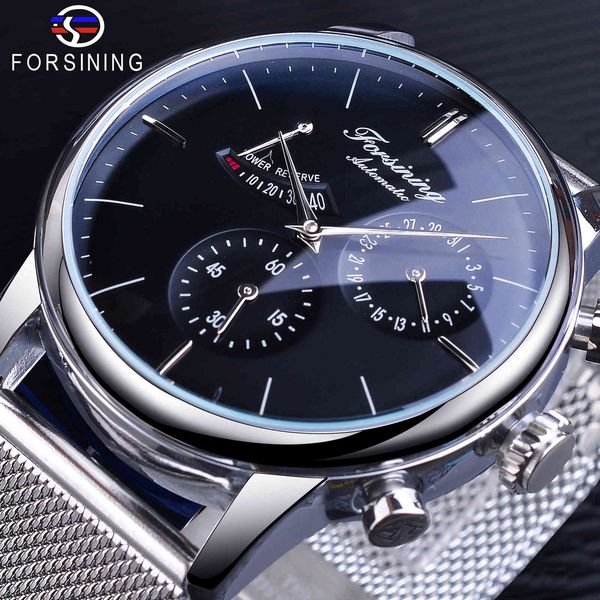 refining 2021 black heren mechanical watch 3 dial calendar automatic self-wind clock business sport mesh belt rustless wrist, Slivery;brown
refining 2021 black heren mechanical watch 3 dial calendar automatic self-wind clock business sport mesh belt rustless wrist, Slivery;brown