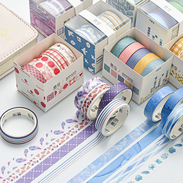 5 pcs/pack fresh color washi tape set geometric pattern decorative washi masking tape for scrapbooking planners journal
5 pcs/pack fresh color washi tape set geometric pattern decorative washi masking tape for scrapbooking planners journal