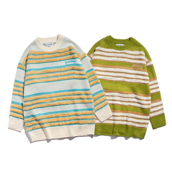 men's sweaters winter streetwear harajuku striped sweater mens hip hop crew neck long sleeve knitted pullover men women jumper fashion, White;black
men's sweaters winter streetwear harajuku striped sweater mens hip hop crew neck long sleeve knitted pullover men women jumper fashion, White;black