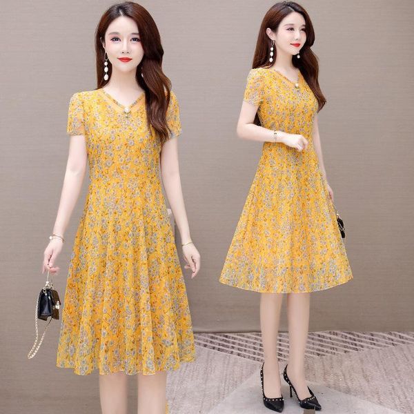 women's fur & faux french chiffon floral dress 2021 summer short sleeve large swing long skirt, Black
women's fur & faux french chiffon floral dress 2021 summer short sleeve large swing long skirt, Black