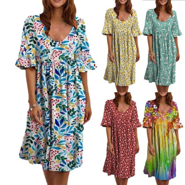 women's swimwear ladies dress all-match plus size beach dresses vestidos half sleeve loose female women ruffle cuff short, White;black
women's swimwear ladies dress all-match plus size beach dresses vestidos half sleeve loose female women ruffle cuff short, White;black