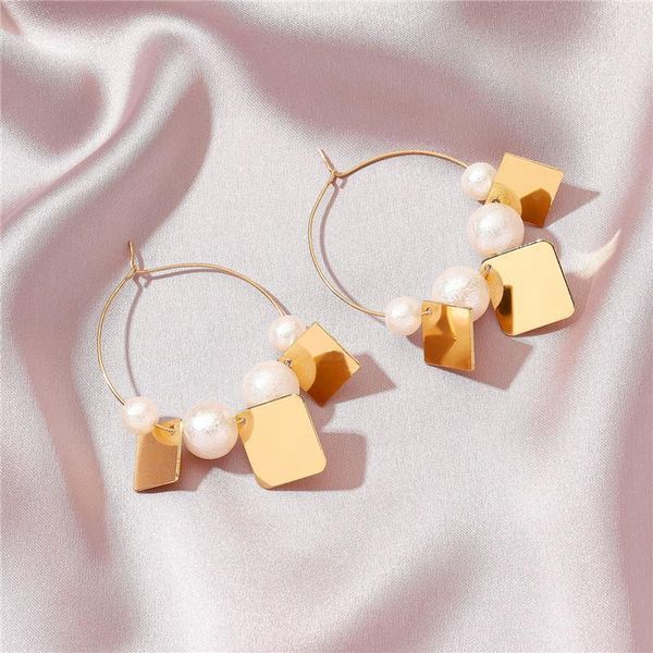 hoop & huggie geometric pearl earrings for women girl gold color pendant statement fashions, Golden;silver
hoop & huggie geometric pearl earrings for women girl gold color pendant statement fashions, Golden;silver