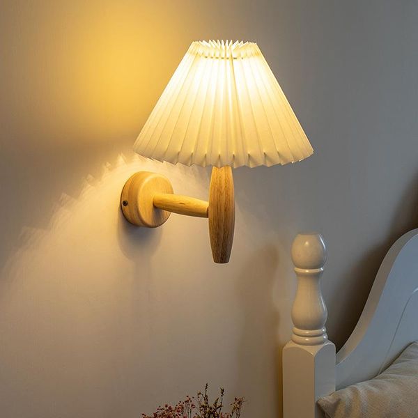 wall lamp japanese pleated wood for bedroom living room retro cloth pleats lampshade vintage sconce night light home decor
wall lamp japanese pleated wood for bedroom living room retro cloth pleats lampshade vintage sconce night light home decor