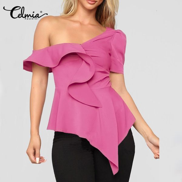 blouses celmia women chic cold shoulder blouse 2021 fashion ruffled blusas irregular hem office lady casual solid tunic femme 5xl, White
blouses celmia women chic cold shoulder blouse 2021 fashion ruffled blusas irregular hem office lady casual solid tunic femme 5xl, White