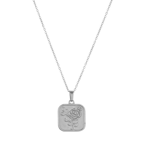 pendant necklaces 2021 rose necklace stainless steel square three-dimensional simple fashion flower jewelry factory wholesale, Silver
pendant necklaces 2021 rose necklace stainless steel square three-dimensional simple fashion flower jewelry factory wholesale, Silver